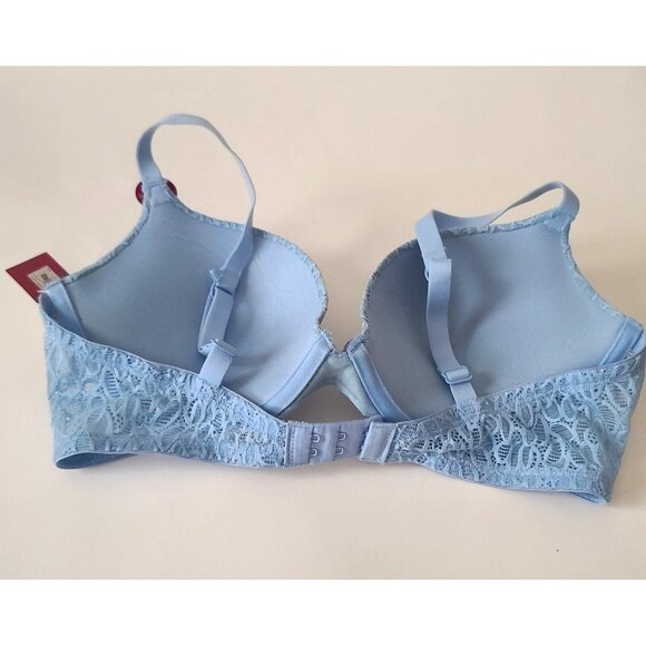 Juniors SO Intimates Convertible Lace Push-Up Bra 34C Blue Plunge Padded NWT - Picture 3 of 9